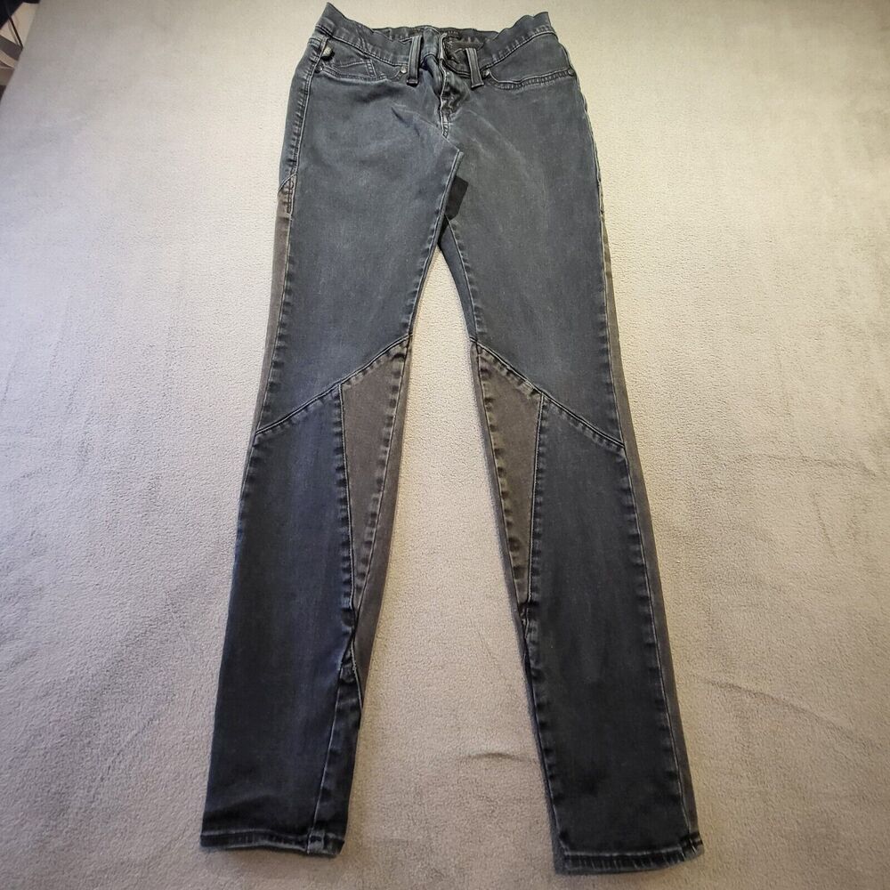 Rock And Republic Jeans Womens 4 FIT LIKE SIZE 2 Black Denim Kylie Patchwork